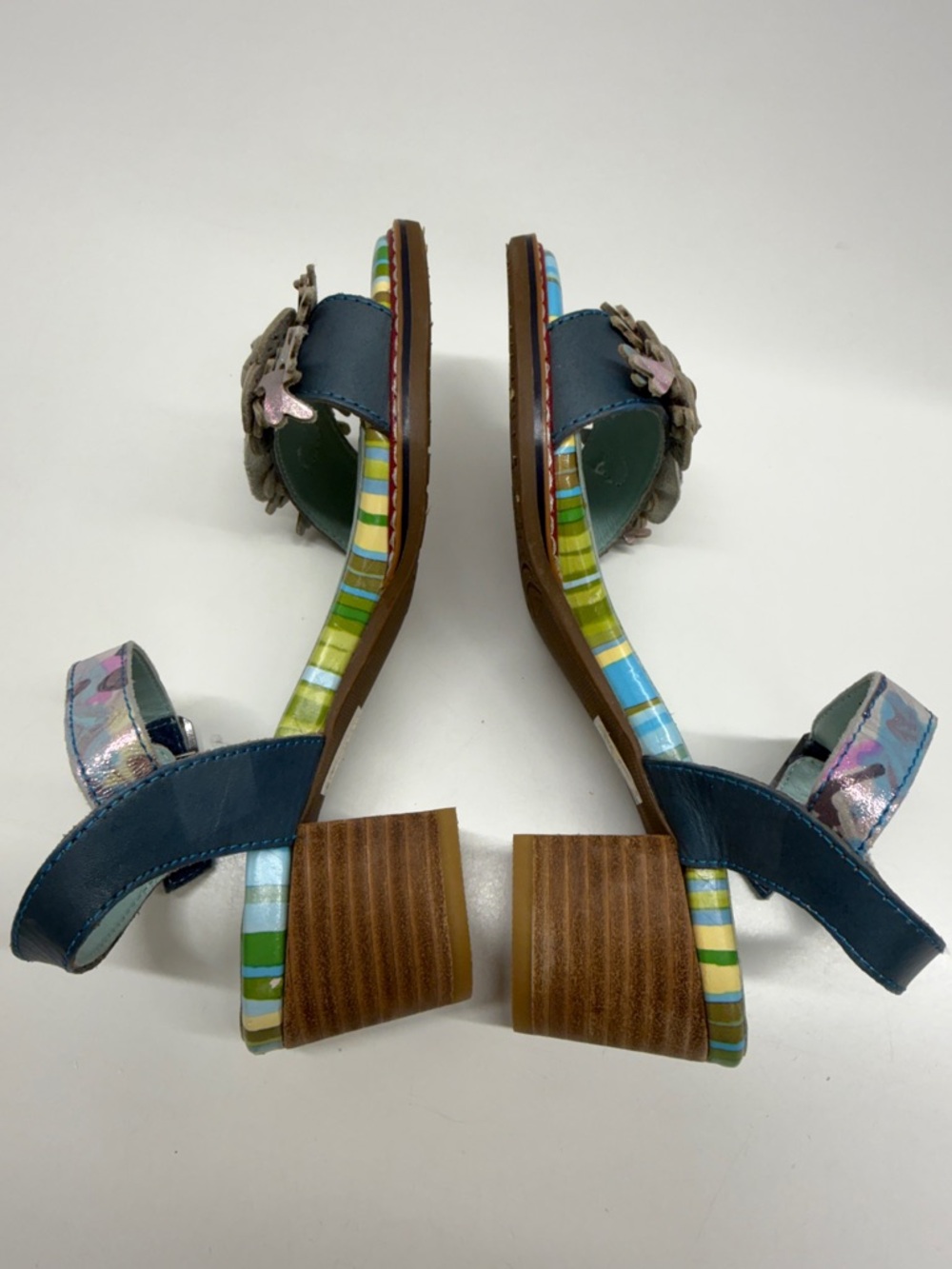 L’Artiste By Spring Step Aradya Leather Sandals Shoes Block Heel Colorful Size 5 - Picture 6 of 10